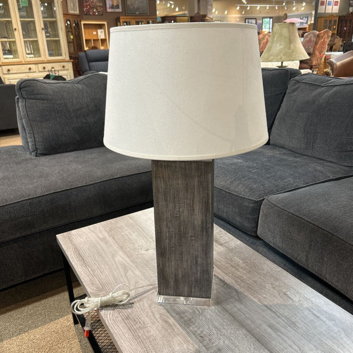 Grey Wood + Clear Base Lamp (TI)