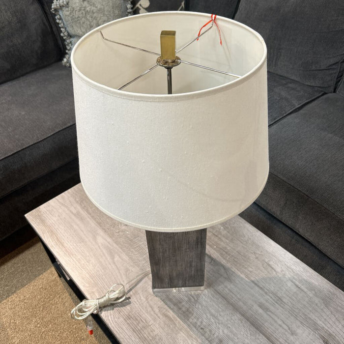 Grey Wood + Clear Base Lamp (TI)