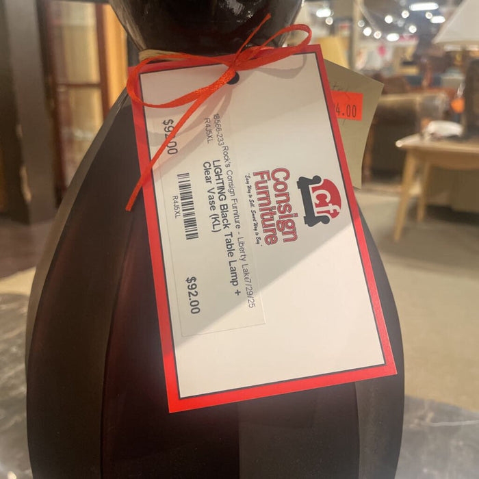 Black Table Lamp + Clear Base (KL)