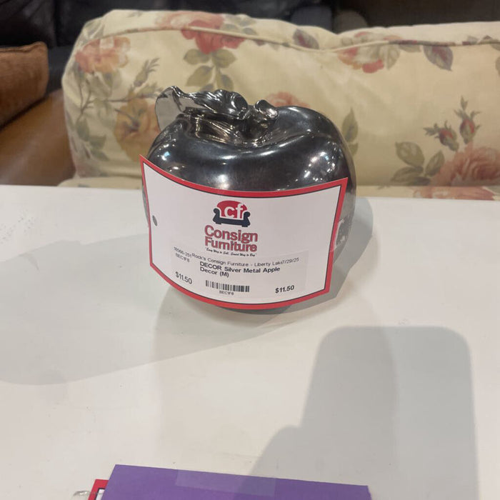 Silver Metal Apple Decor (M)