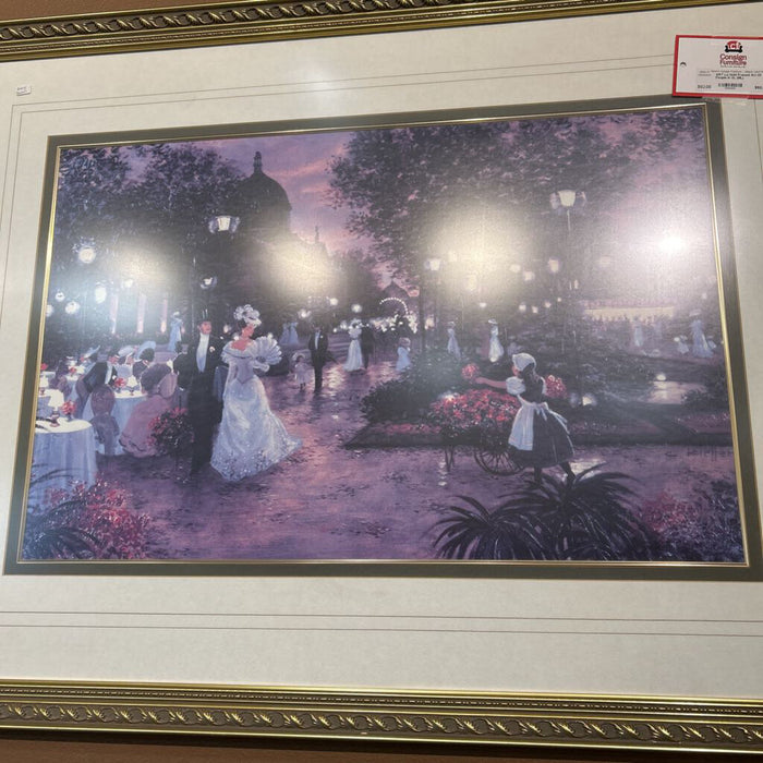 Lg Gold Framed Art Of People In St. (ML)