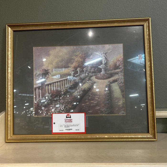 Gold Framed Artwork Of Garden(LS)