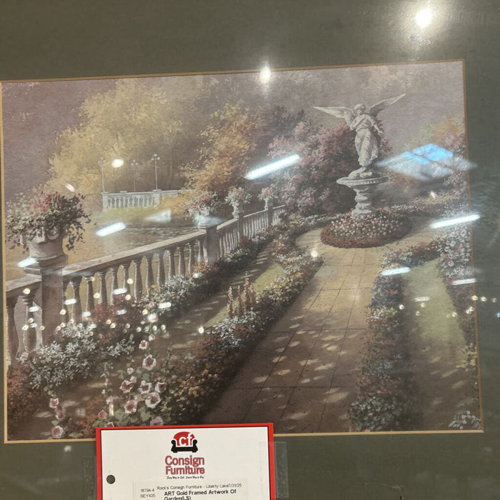 Gold Framed Artwork Of Garden(LS)
