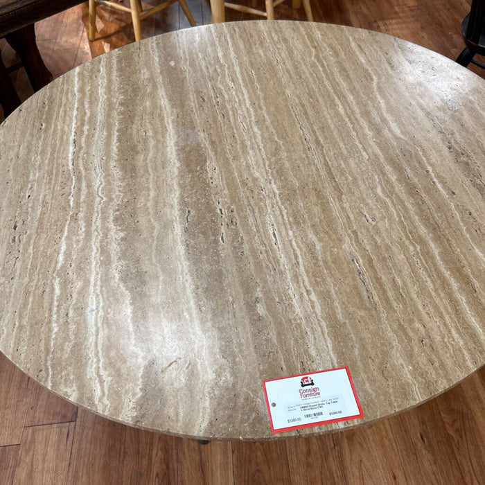 Round Stone Top Table + Metal Base (TIH)