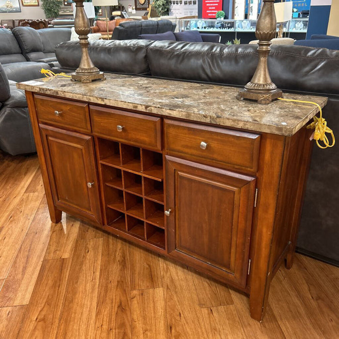 Marble Top Buffet + Wine Holder (SHK)