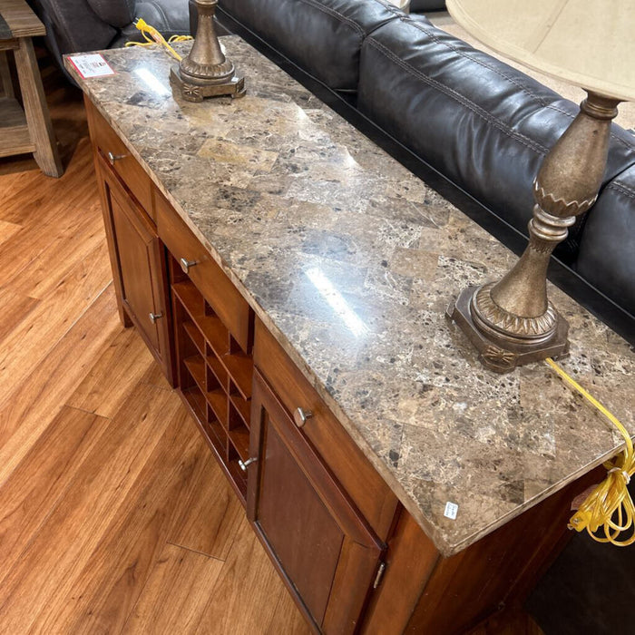 Marble Top Buffet + Wine Holder (SHK)