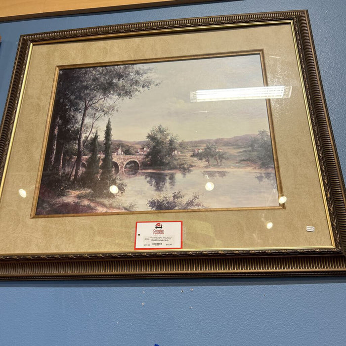 Patterned Framed Artwork of Scenery (BLA)