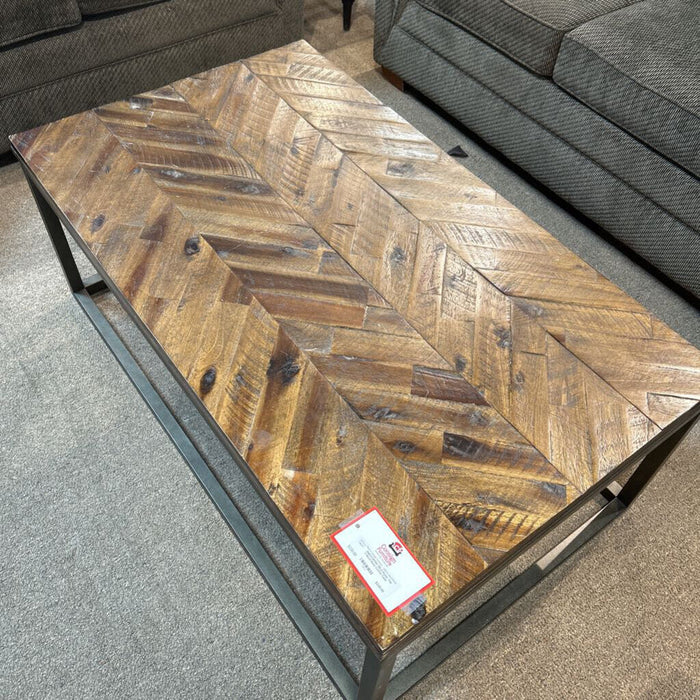 Rustic Top + Metal Base Coffee Table (BAH)