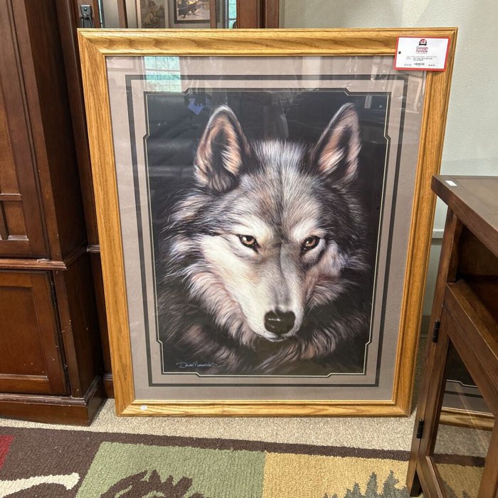 Light Oak Frame Wolf Portrait (BAH)