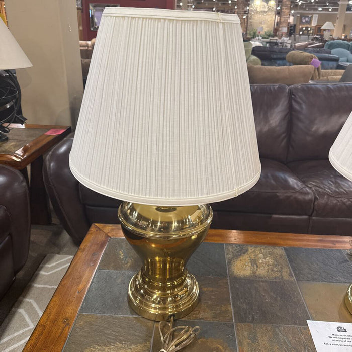 Brass Table Lamp w/ Shade(LH)