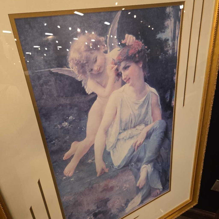 Gold Framed Artwork of Angels (LS)