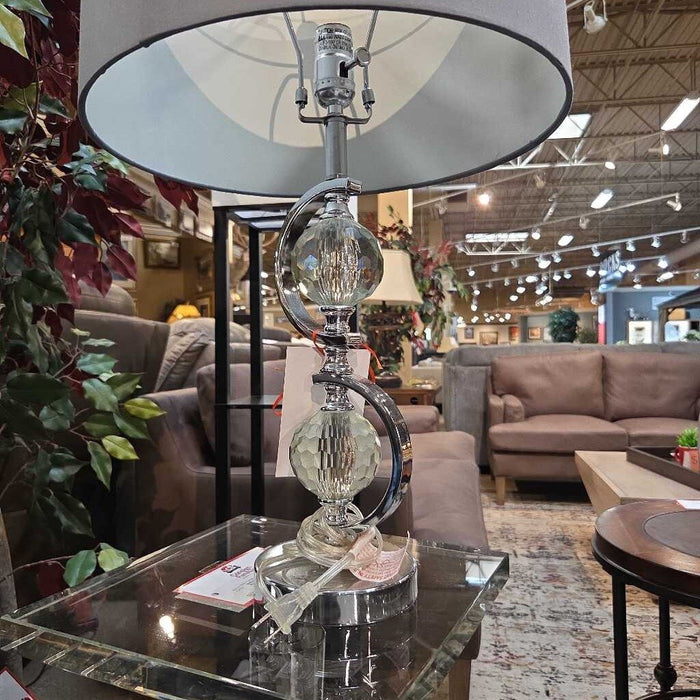 Silver + Glass Ball Table Lamp (SK)