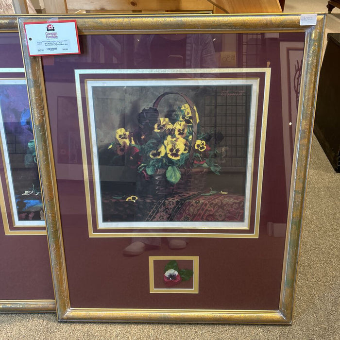 Floral + Red Background Large Artwork (KL)