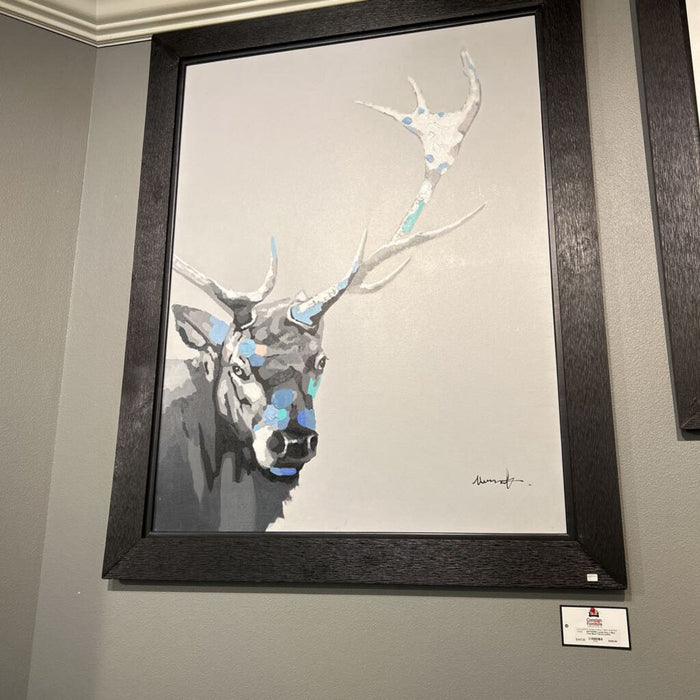 Large Grey + Blue Tone Buck Canvas (AKH)