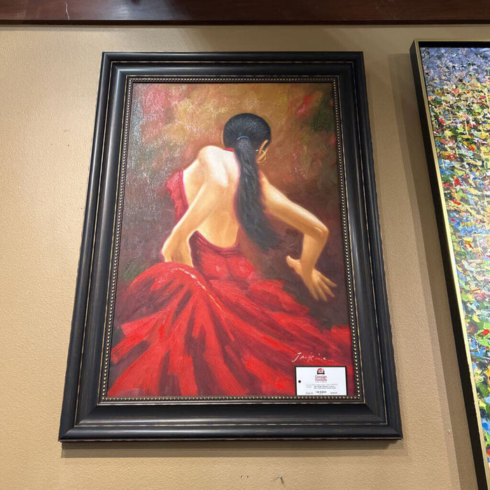 Medium Vertical Gal + Red Dress Canvas (LLH)