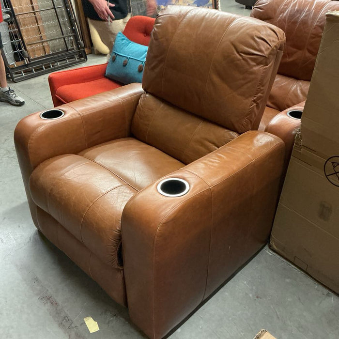 Brown Theater Style Leather Reclining Chair (KHK)