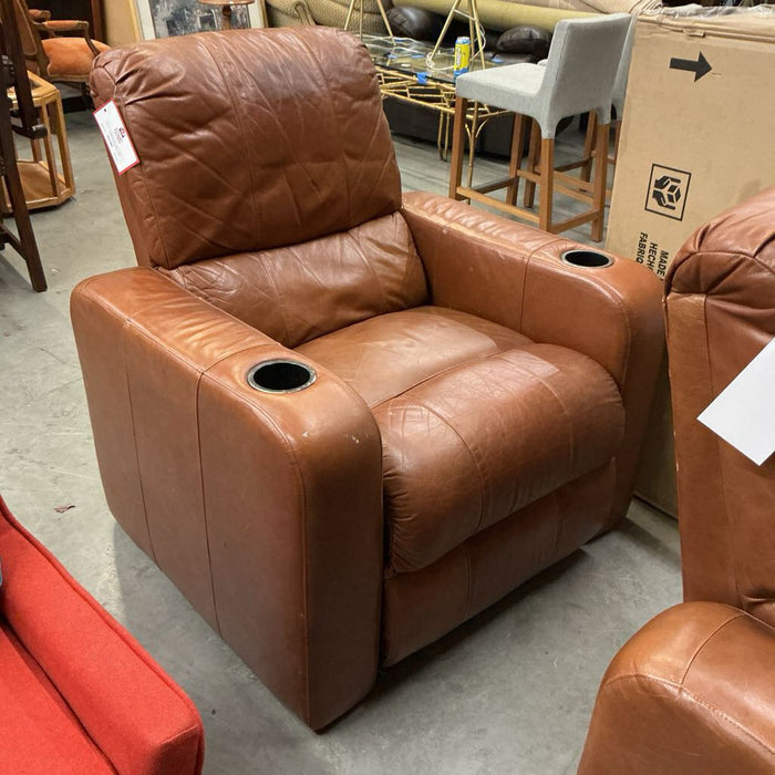 Brown Theater Style Leather Reclining Chair (KHK)