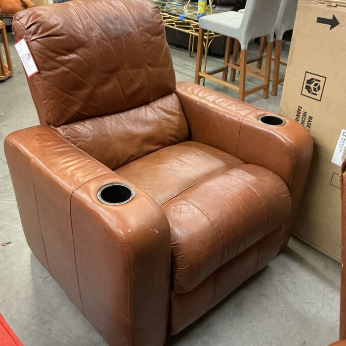 Brown Theater Style Leather Reclining Chair (KHK)