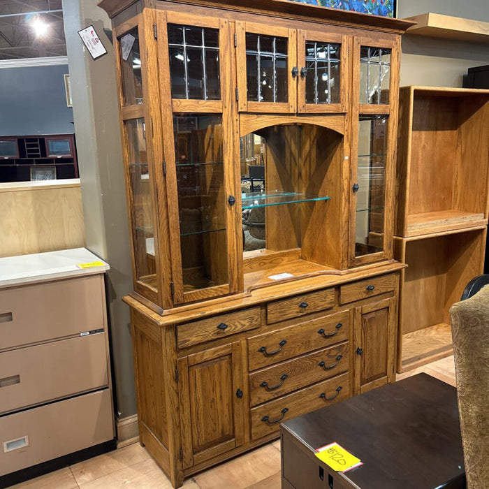 2PC Rustic DW + Black Accent Hutch (SLH)