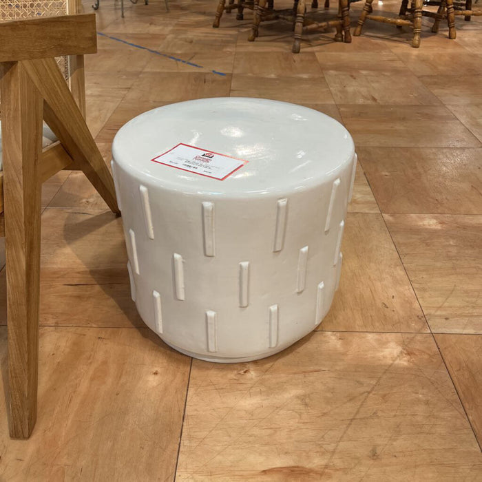 White Round Decor End Table (KL)