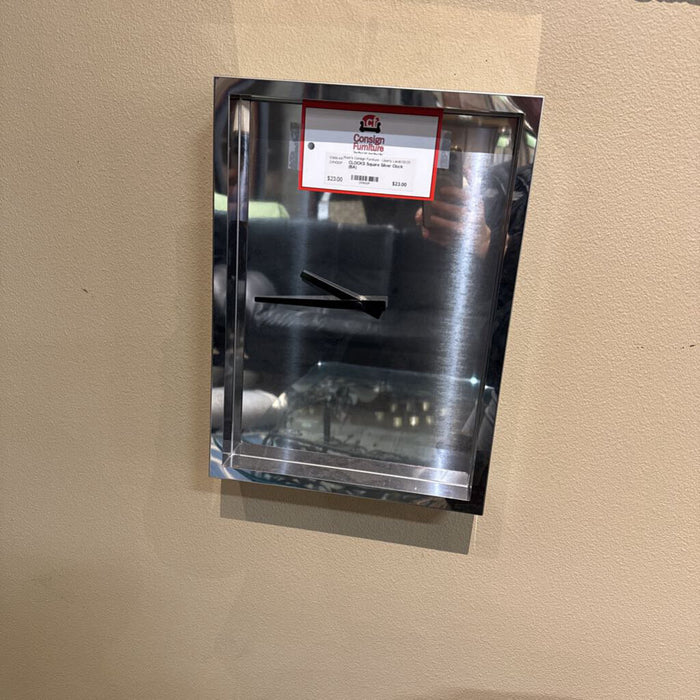Square Silver Clock (BA)