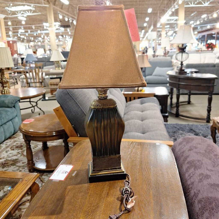 Brown + Metal Ornate Table Lamp (KL)