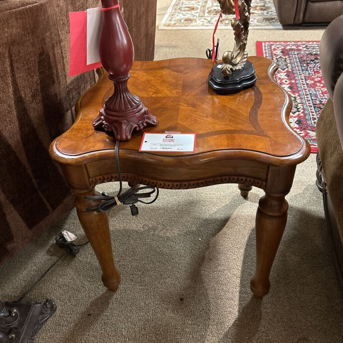 Brown Tall Wood End Table (KL)