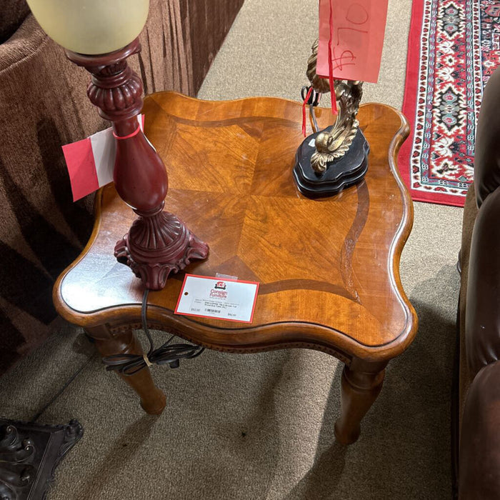 Brown Tall Wood End Table (KL)