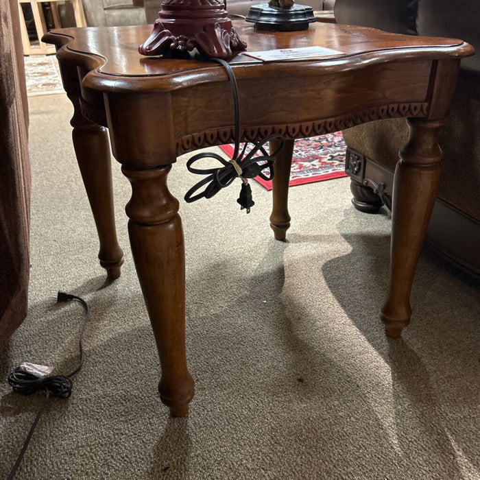 Brown Tall Wood End Table (KL)
