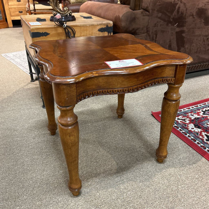 Brown Tall Wood End Table (KL)
