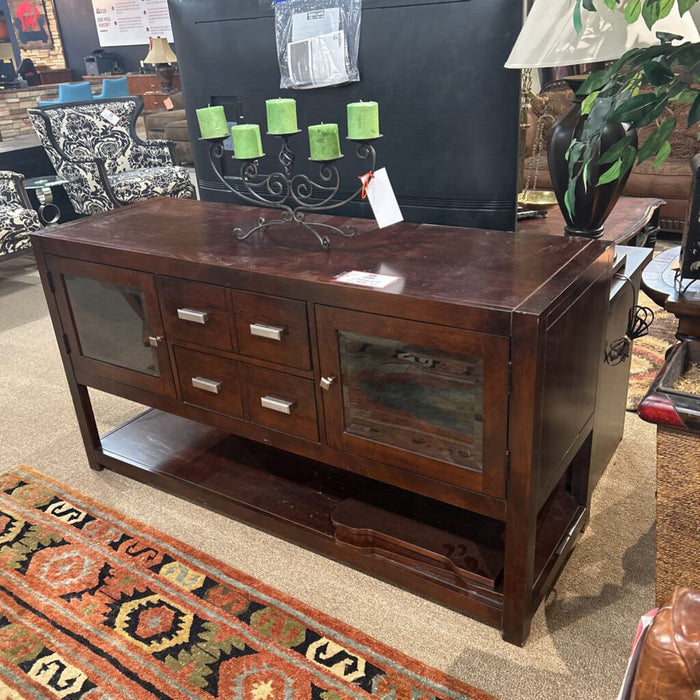 DW + Silver Accent TV Stand (LHH)