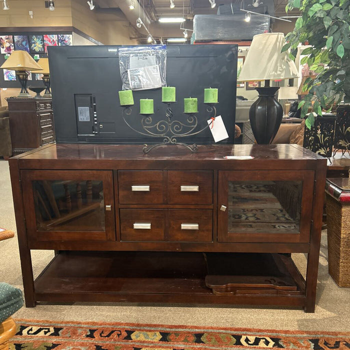 DW + Silver Accent TV Stand (LHH)