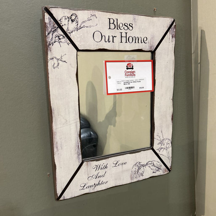 Sm White Frame Mirror (M)