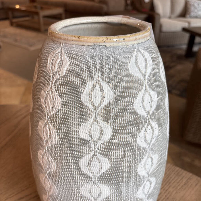 White/Grey Pattern Vase (LS)