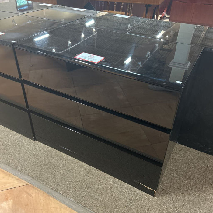 3 Drawer Black Sleek File Cabinet (SK)