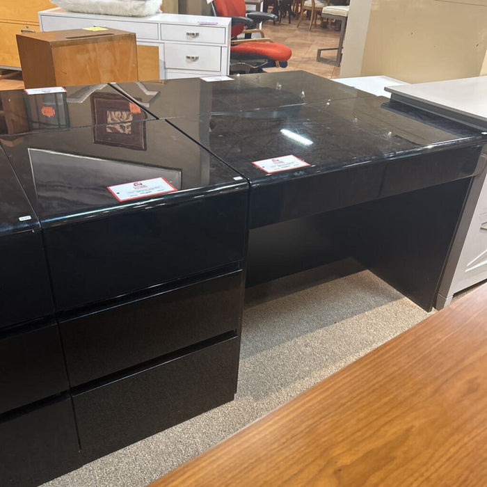 3 Drawer Black Sleek File Cabinet (SK)