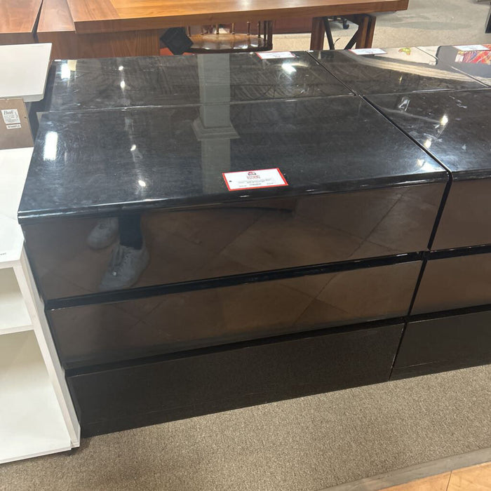 3 Drawer Black Sleek File Cabinet (SK)