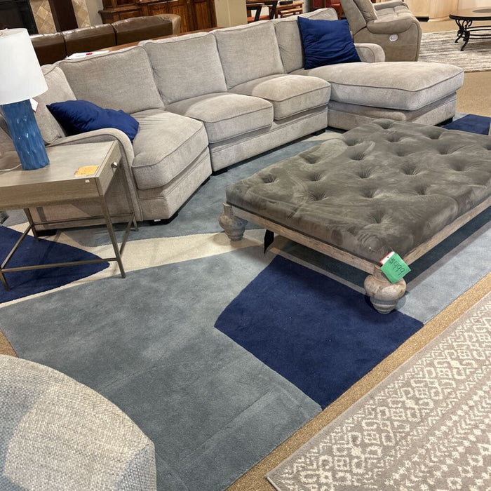 10 x 14 Light Blue + White + Dark Blue Area Rug (ATH)