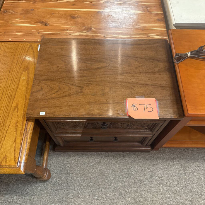 Carved 2 Drawer Nightstand (SH)
