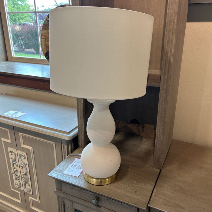 White Table Lamp + Gold Metal Base (KL)