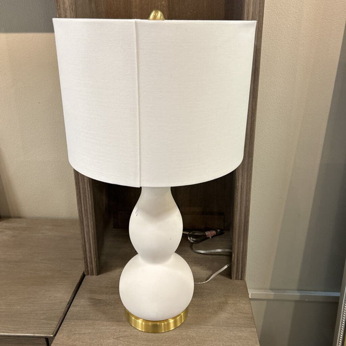White Table Lamp + Gold Metal Base (KL)