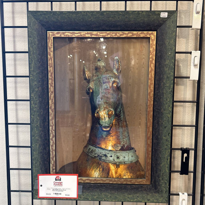 Green Wood Horse Artwork (LH)