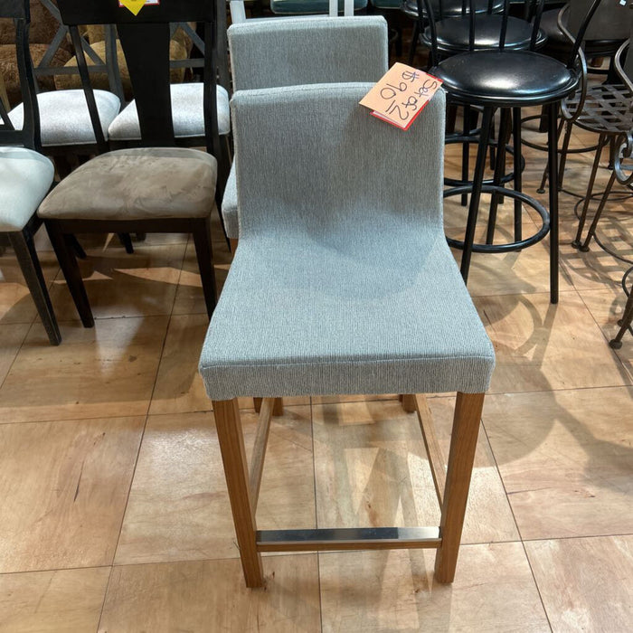 S/2 Blue Striped Fabric Barstools (SK)