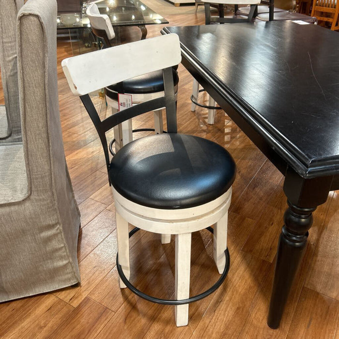 Set of 5 White/Black Barstools (SLH)