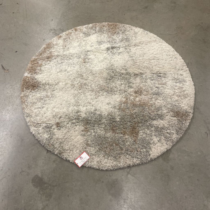 Round White Fabric Rug (BHA)