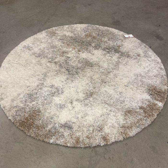 Round White Fabric Rug (BHA)