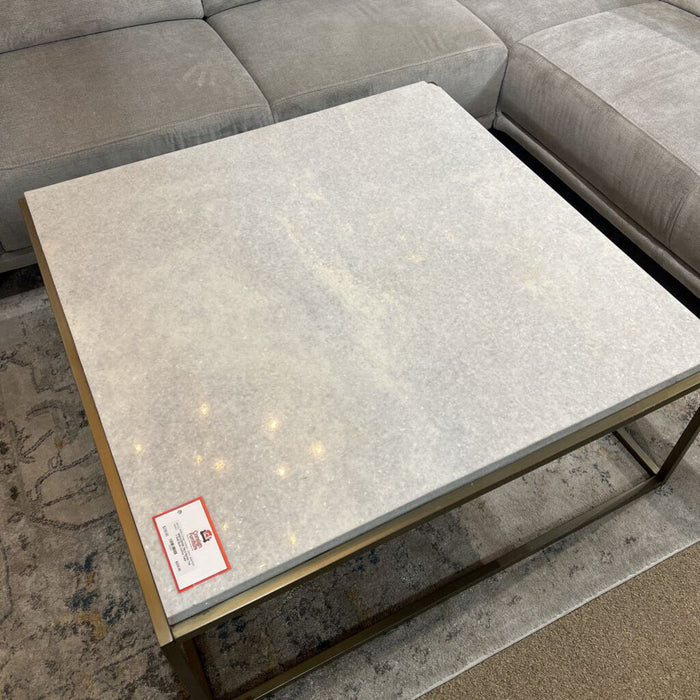 Marble Top + Gold Base Coffee Table (BAH)