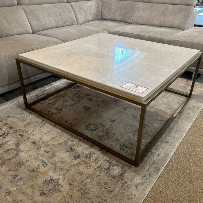 Marble Top + Gold Base Coffee Table (BAH)