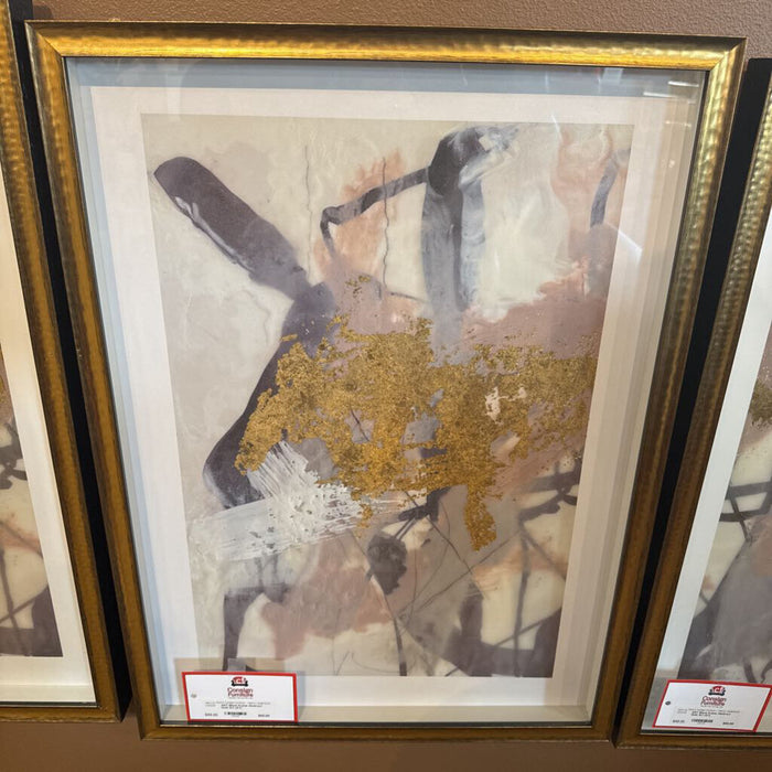 Black Frame Abstract Gold Art (AT)