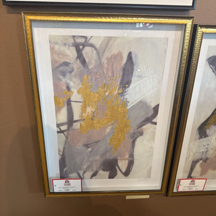 Black Frame Abstract Gold Art (AT)